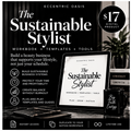 The Sustainable Stylist black and white card